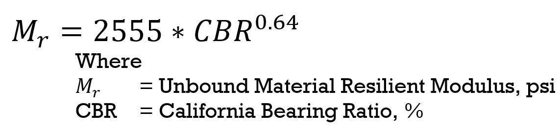 Resilient Modulus Equation